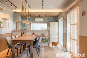 リノベーションした対面キッチン