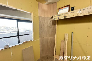 松山　リノベーション　アールの壁　子供にやさしい空間