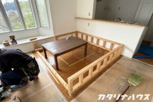 リビング　リフォーム　掘りごたつ造り　工事