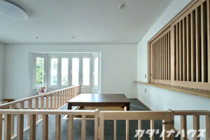 松山市近郊　リフォーム　　造作こたつ　格子ゲート