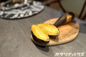 黄金色の焼き芋ができました