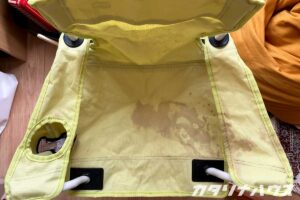 アウトドアチェアのシミの状態