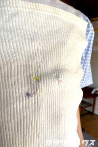 小学生が挑戦したシミ隠しのダーニング