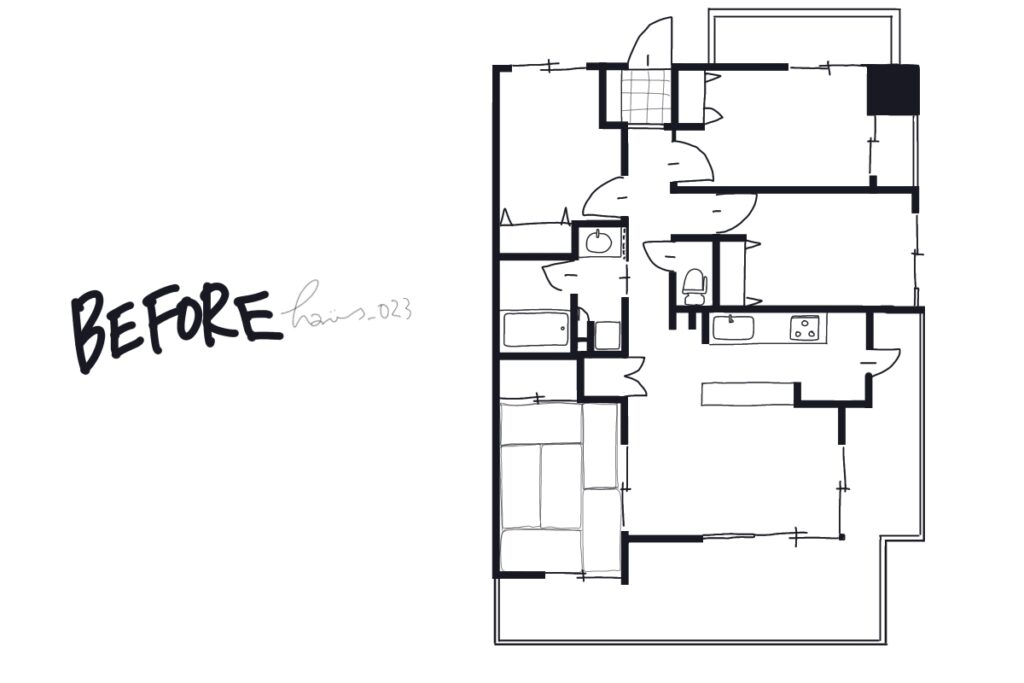 リノベーション前のマンション平面図
