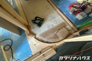 アール壁の下地。